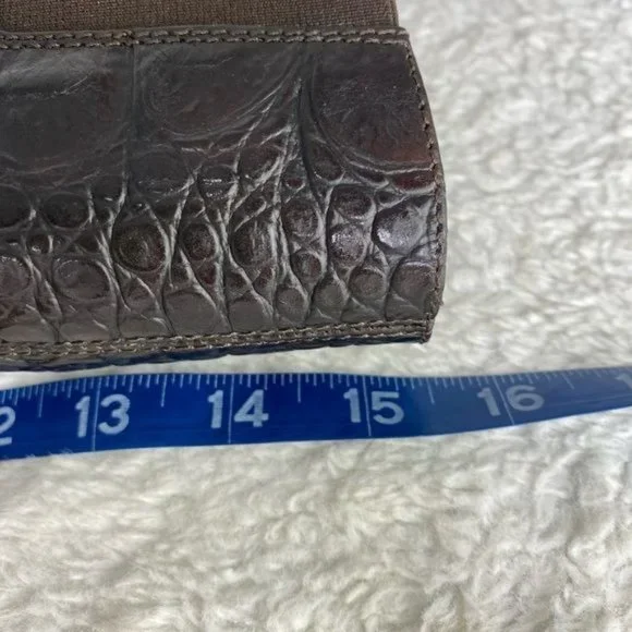 Ladies Donald J Pliner Brown Suede Alligator Knee High Zip Up Boots Size: 6.5 M - Picture 12 of 16